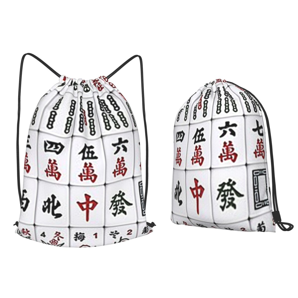 Mahjong Tile Pattern Backpacks - Tile Bag Drawstring 리뷰 및 가격