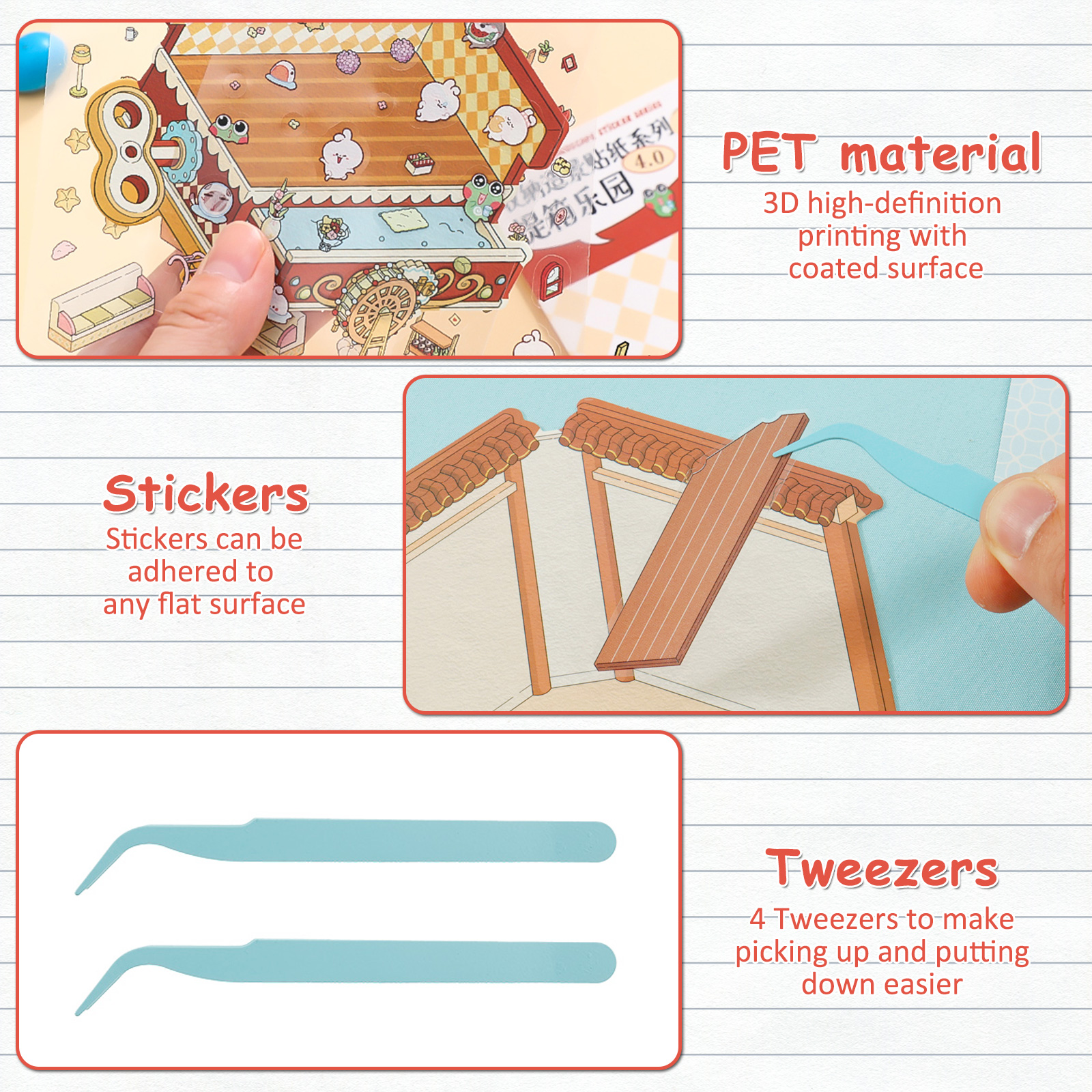 12/8Pc DIY 3D House Stickers S - Miniature Painting Set 리뷰 및 가격