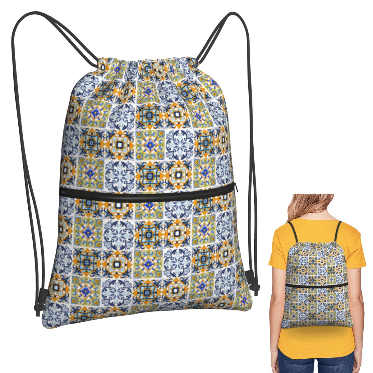 Copy Of Sicilian Tiles,mediter - Tile Bag Drawstring 리뷰 및 가격