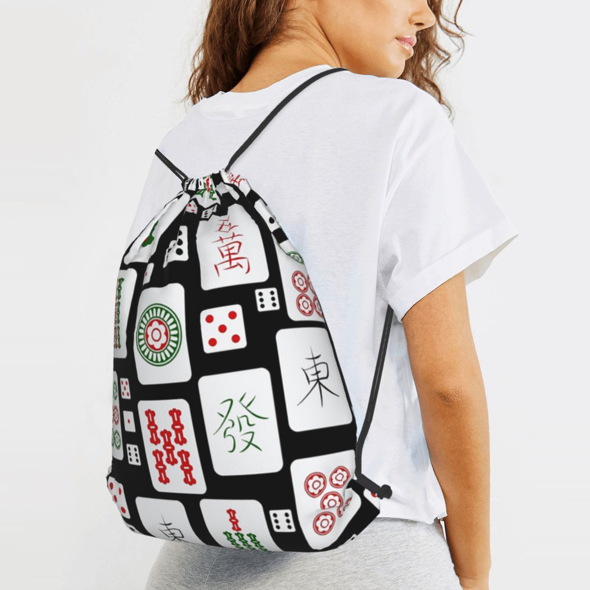 Mahjong Tiles Game Dice Backpa - Tile Bag Drawstring 리뷰 및 가격