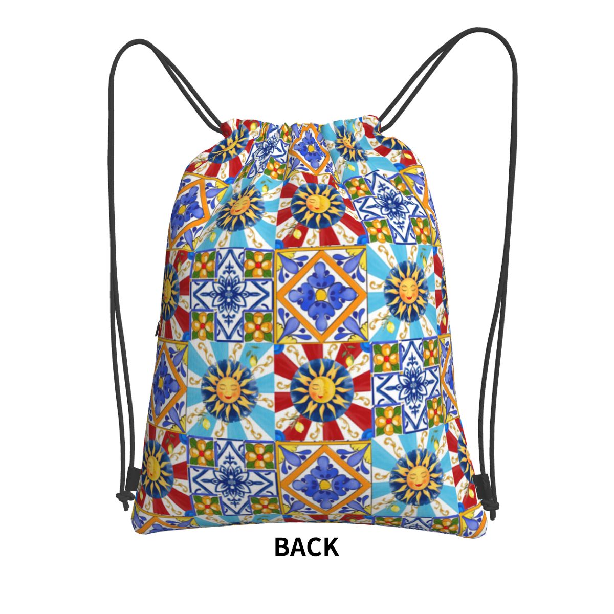 Sicilian Tiles,sun,half Moon,m - Tile Bag Drawstring 리뷰 및 가격