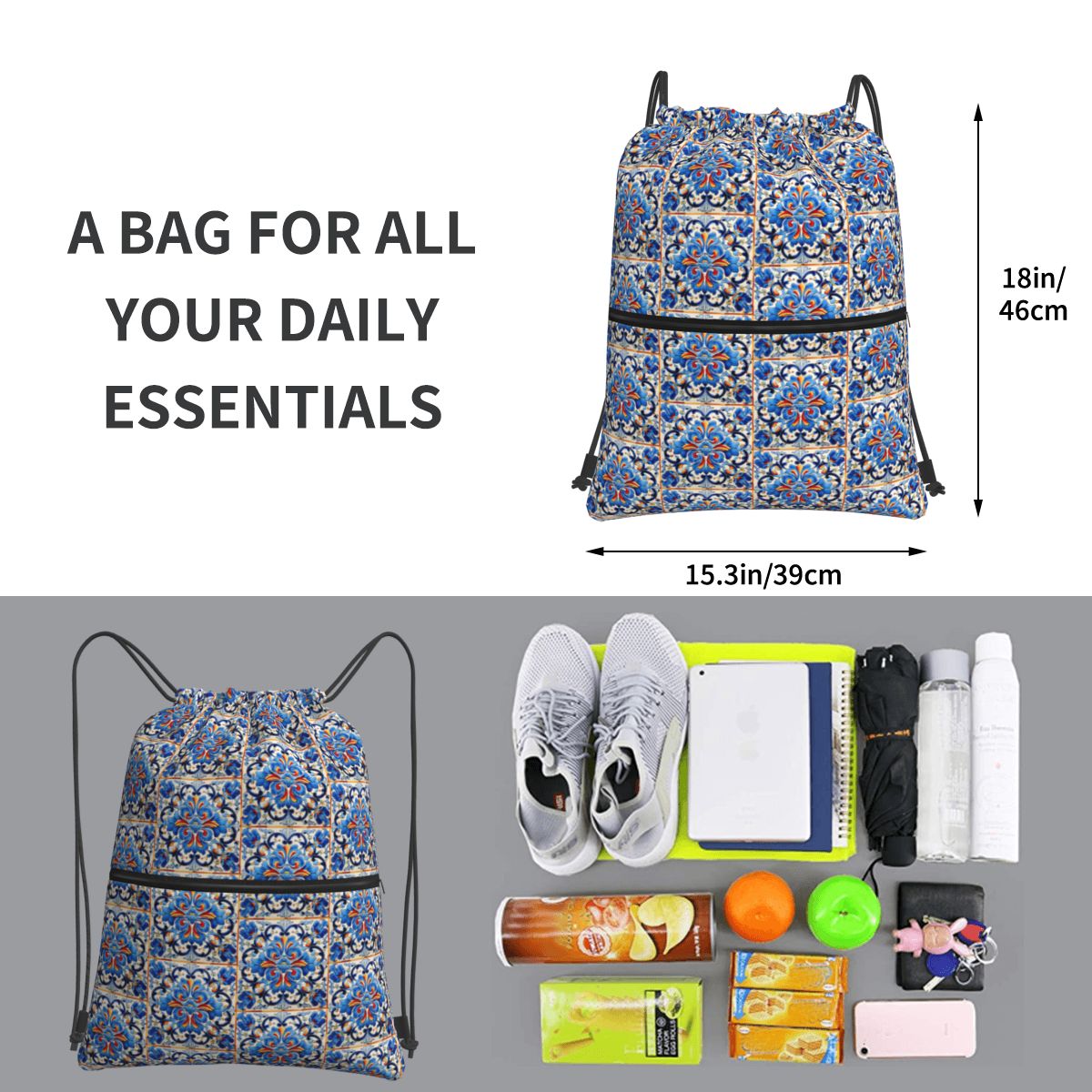 Decorative Spanish Ceramic Til - Tile Bag Drawstring 리뷰 및 가격