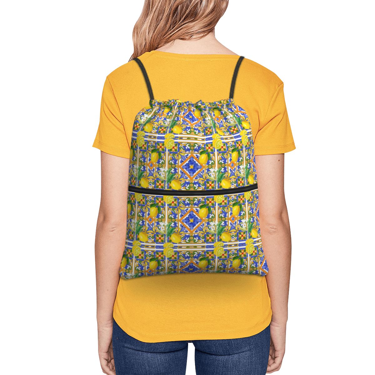 Summer ,Sicilian Tiles ,citrus - Tile Bag Drawstring 리뷰 및 가격