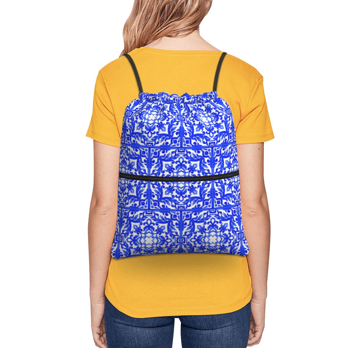 Portuguese Azulejo Tiles Backp - Tile Bag Drawstring 리뷰 및 가격