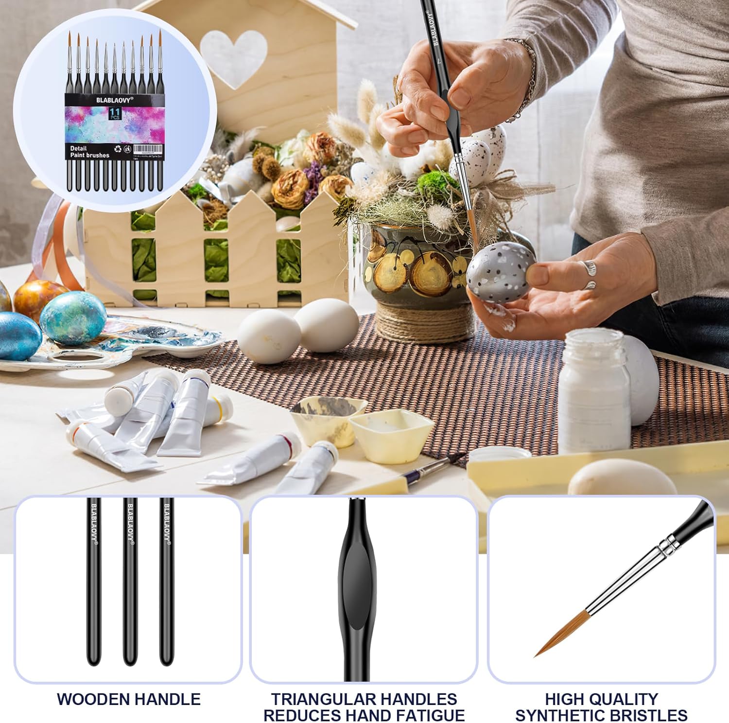 11 Pcs Detail Paint Brushes Se - Miniature Painting Set 리뷰 및 가격