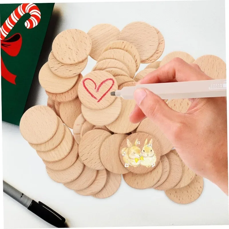 50PCS Round Unfinished Wood Cu - Board Game With Chips 리뷰 및 가격
