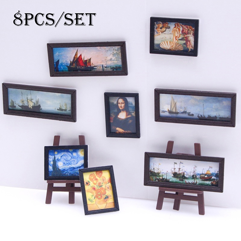8Pcs/Set 1:12 Dollhouse Miniat - Miniature Painting Set 리뷰 및 가격