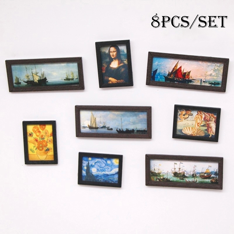8Pcs/Set 1:12 Dollhouse Miniat - Miniature Painting Set 리뷰 및 가격