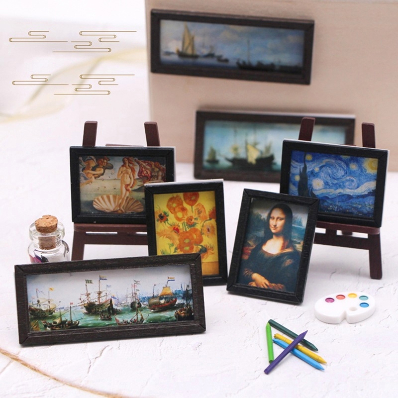 8Pcs/Set 1:12 Dollhouse Miniat - Miniature Painting Set 리뷰 및 가격