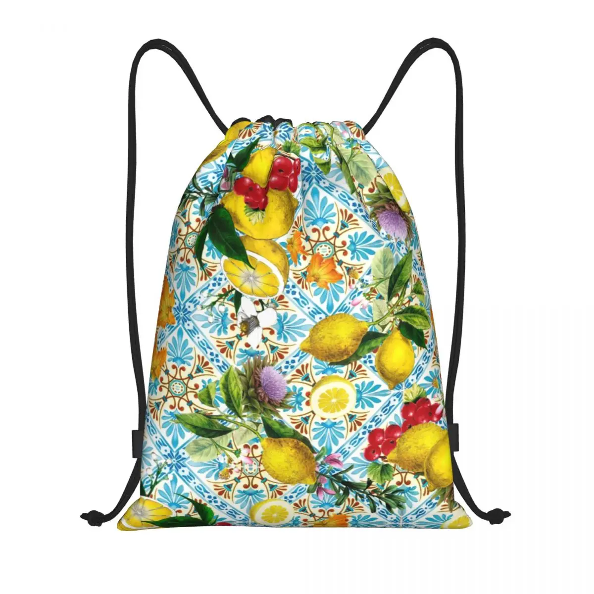 Sicilian Lemons And Romantic T - Tile Bag Drawstring 리뷰 및 가격