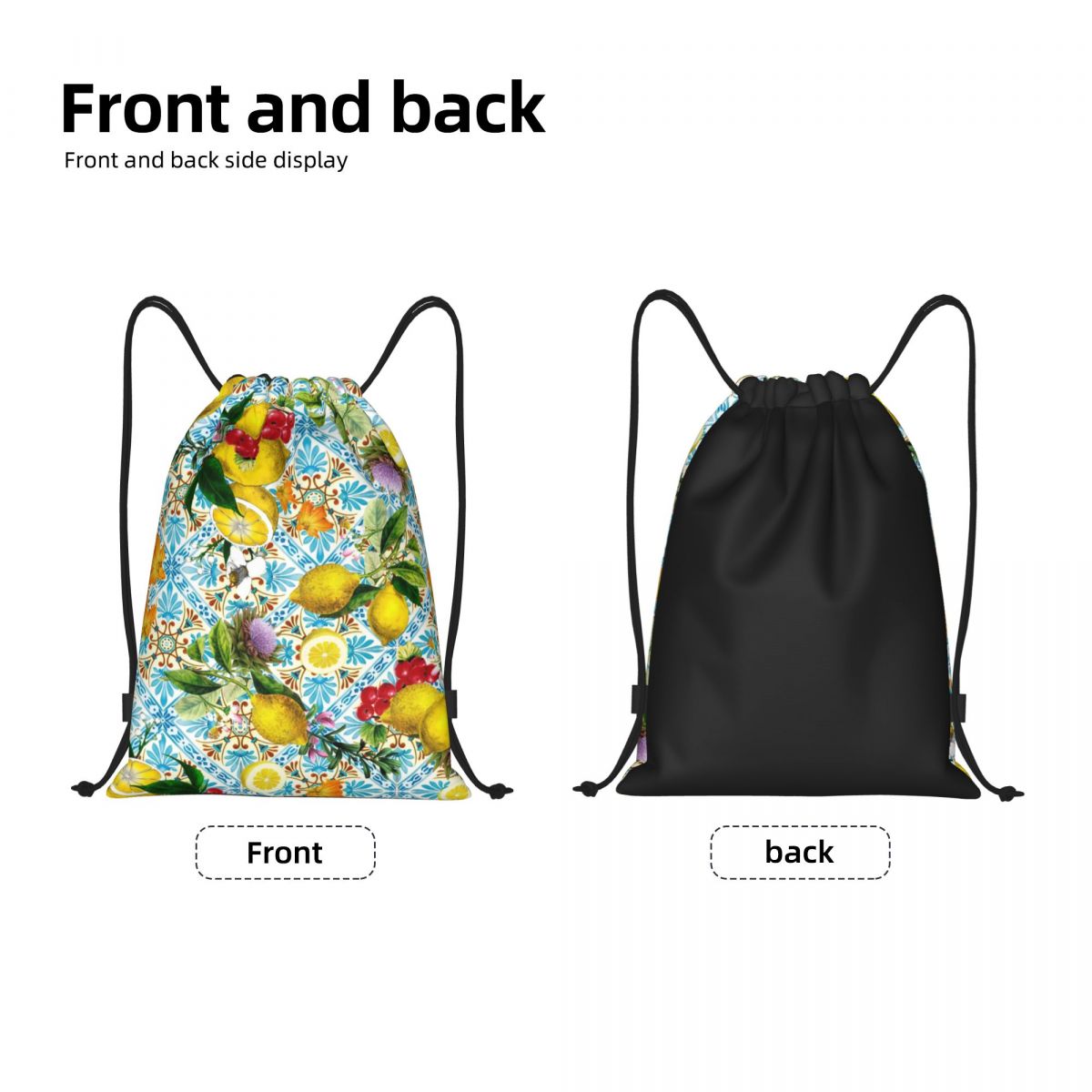 Sicilian Lemons And Romantic T - Tile Bag Drawstring 리뷰 및 가격