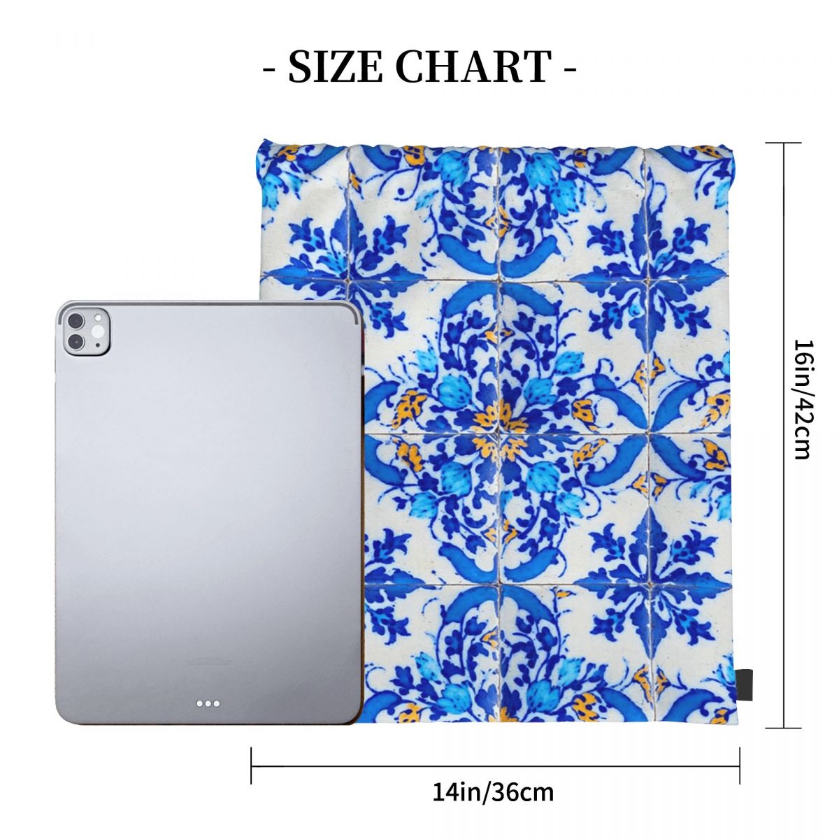 Portuguese Tile Decor Azulejo  - Tile Bag Drawstring 리뷰 및 가격